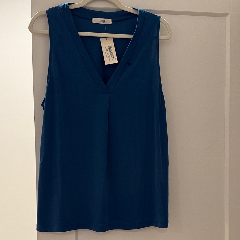 Tease Deep Blue V-Neck Tank Top